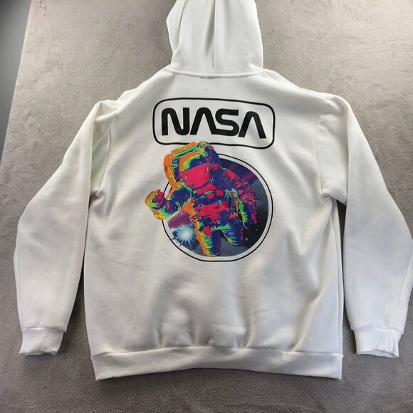 Hyper Space Mens NASA Hoodie Sweatshirt Size XL Pullover Caasual White Graphic - Picture 12 of 12